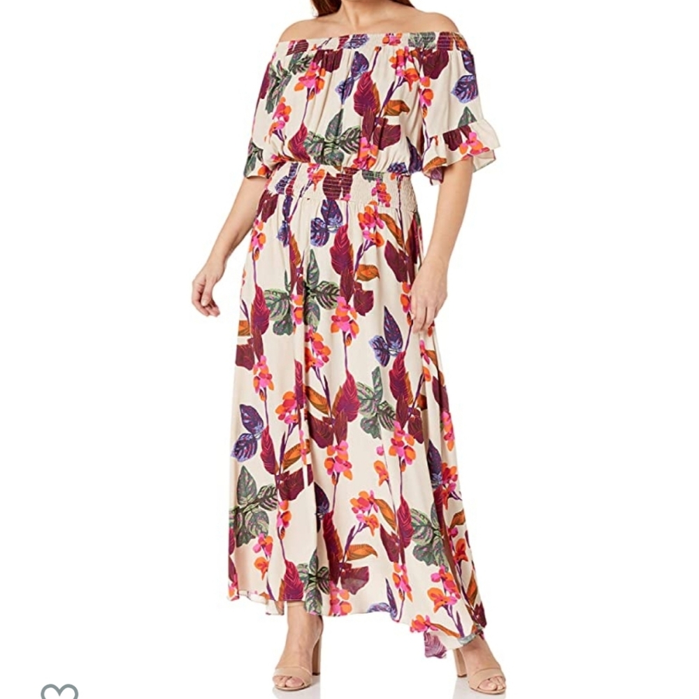 City Chic Plus Size Maxi Dress Tropical